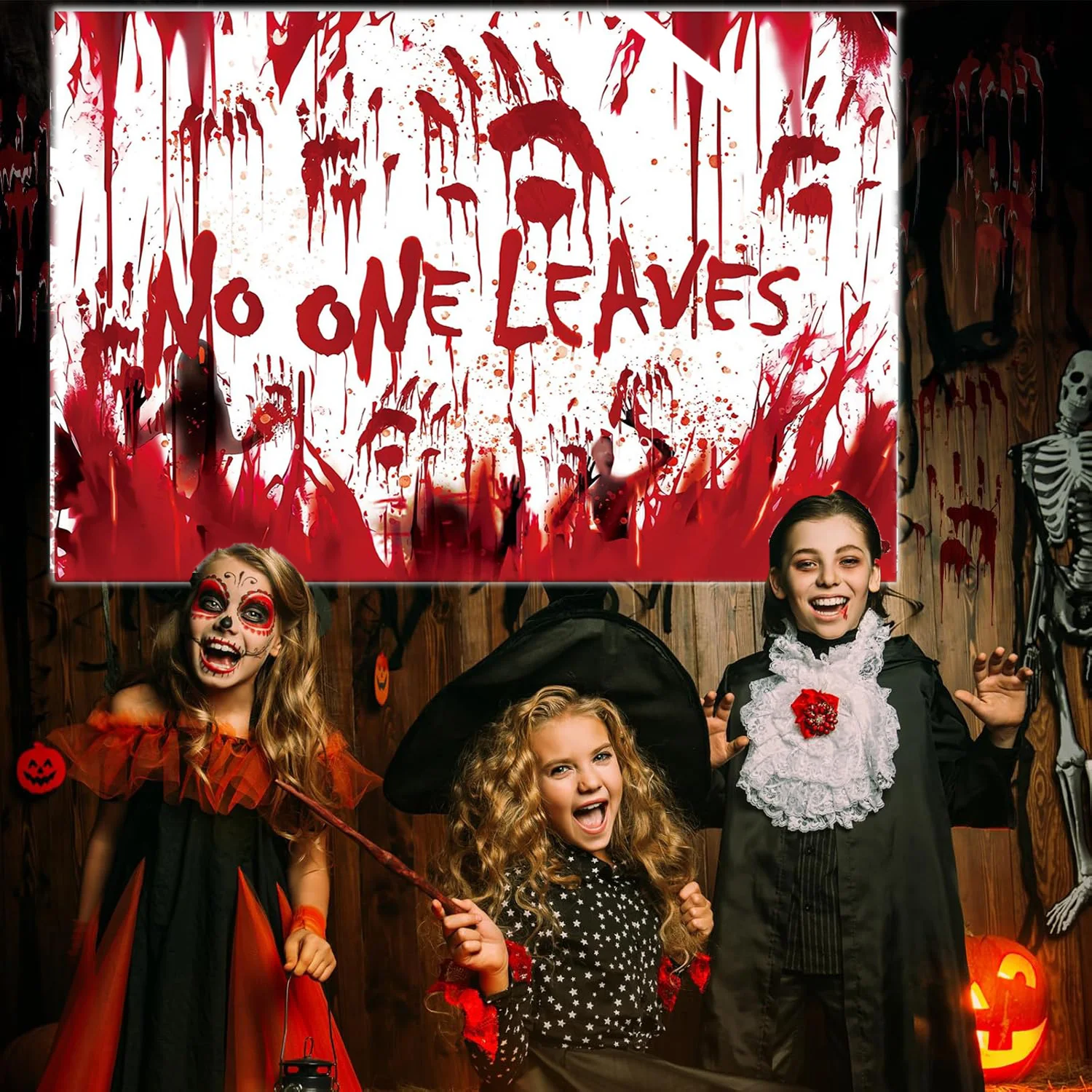 1 5*1 м винил Хэллоуин счастливый никто не может оставить Фотофон ткань