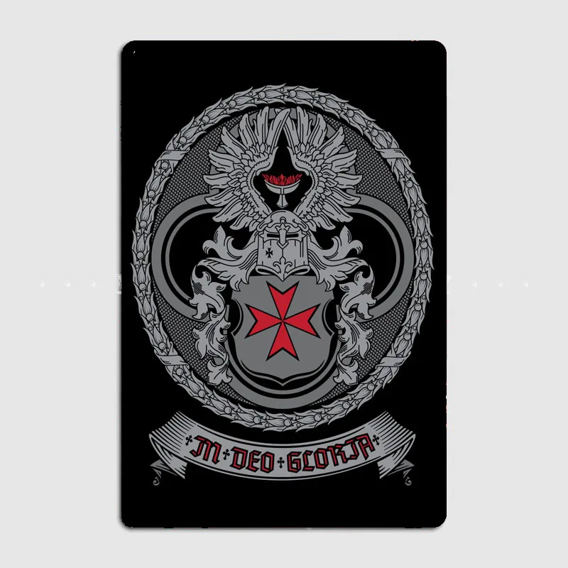 

Medieval Templar Knight Metal Plaque Pub Painting Wall Mural Printed Sign Tin Sign Poster