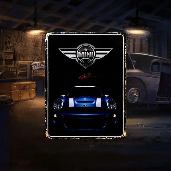 

Metal Tin Sign Mini Cooper Poster Plaque Bar Pub Club Wall