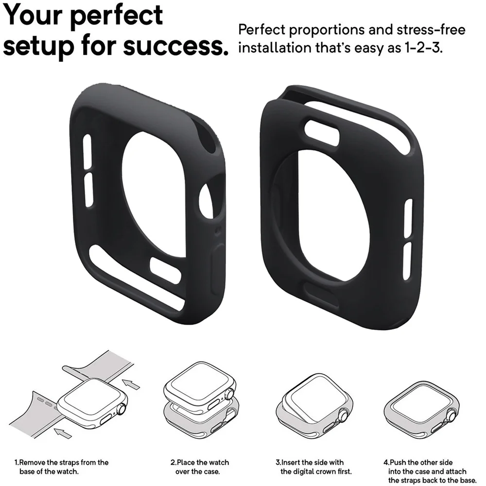 Фото Ремешок и чехол для Apple Watch Band 44 мм 40 мм, силиконовый бампер и браслет для iWatch band 42 мм 38 мм Apple Watch series 4 3 5 SE 6 7 №5