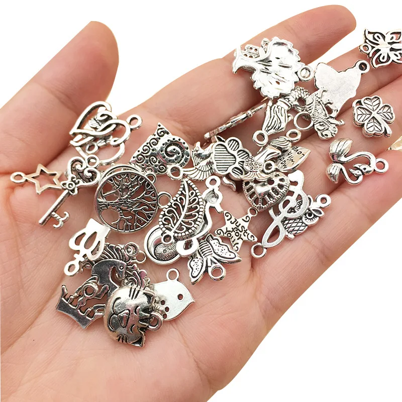 

100 Pack Mixed Vintage Metal Animal Bird Charm Beads DIY Bracelet Pendant Necklace Accessories Jewelry Making Accessories
