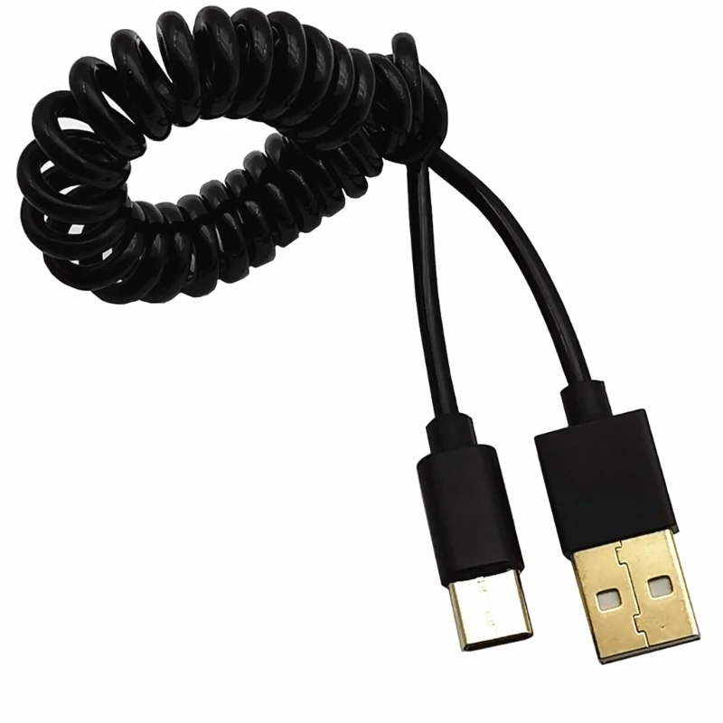 USB 3.1 Type-C папа к 2.0 Спиральный переходной кабель Пружинный провод