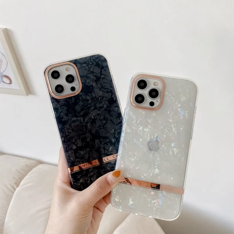 

Shell Texture Shiny Dream Pattern for iPhone 13 12 Mini 11 Pro Max 7 8 plus X XS XR SE2020 Shock Resistant Drop Case Phone Case