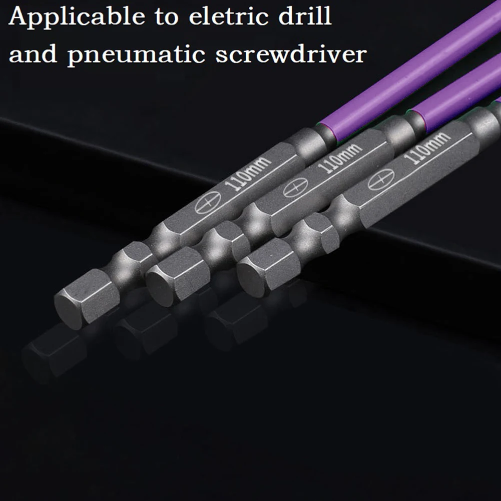 

High Quality Screwdriver Bits Electrician Batch 65/110mm Hex Shank 6Pcs Alloy Steel Magnetic Batch With Magnetizer
