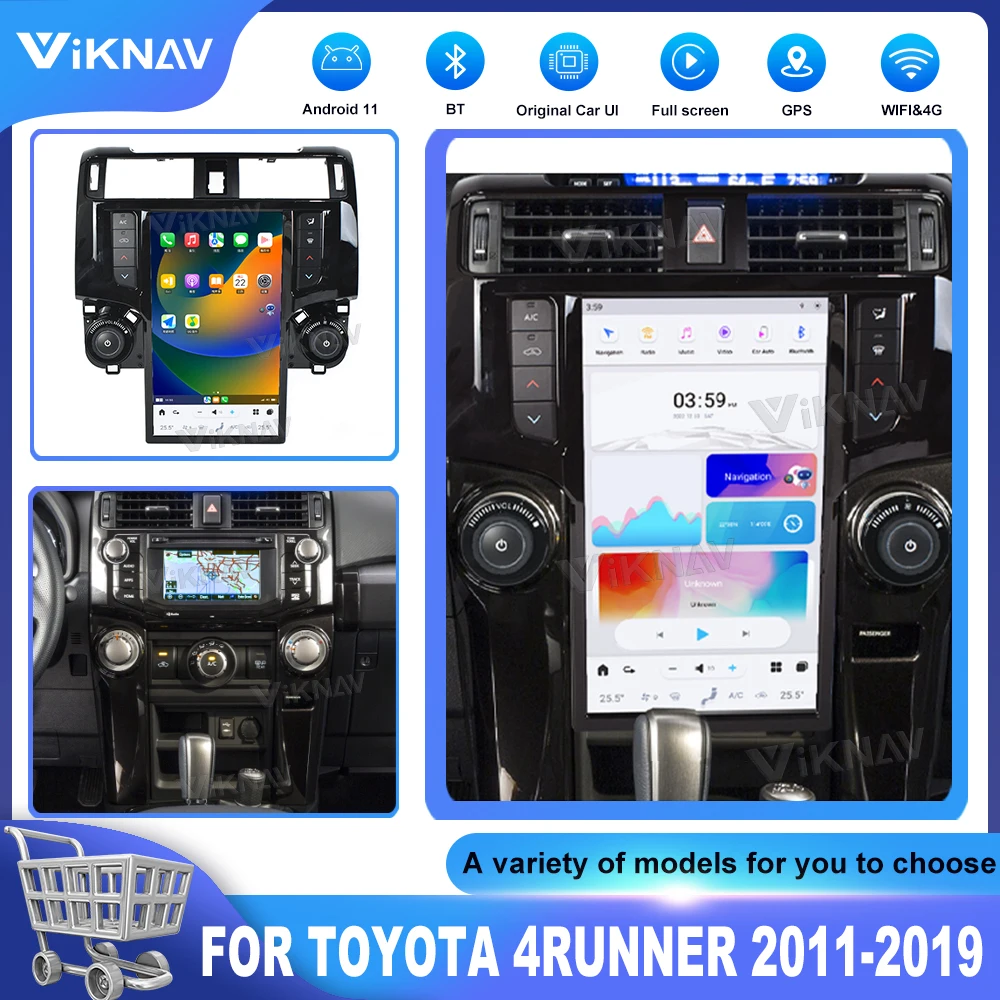 

Автомобильный радиоприемник 128G 2Din Android 11 для Toyota 4runner 2009-2019 GPS-навигация автомобильный мультимедийный плеер стереоприемник головное устройство