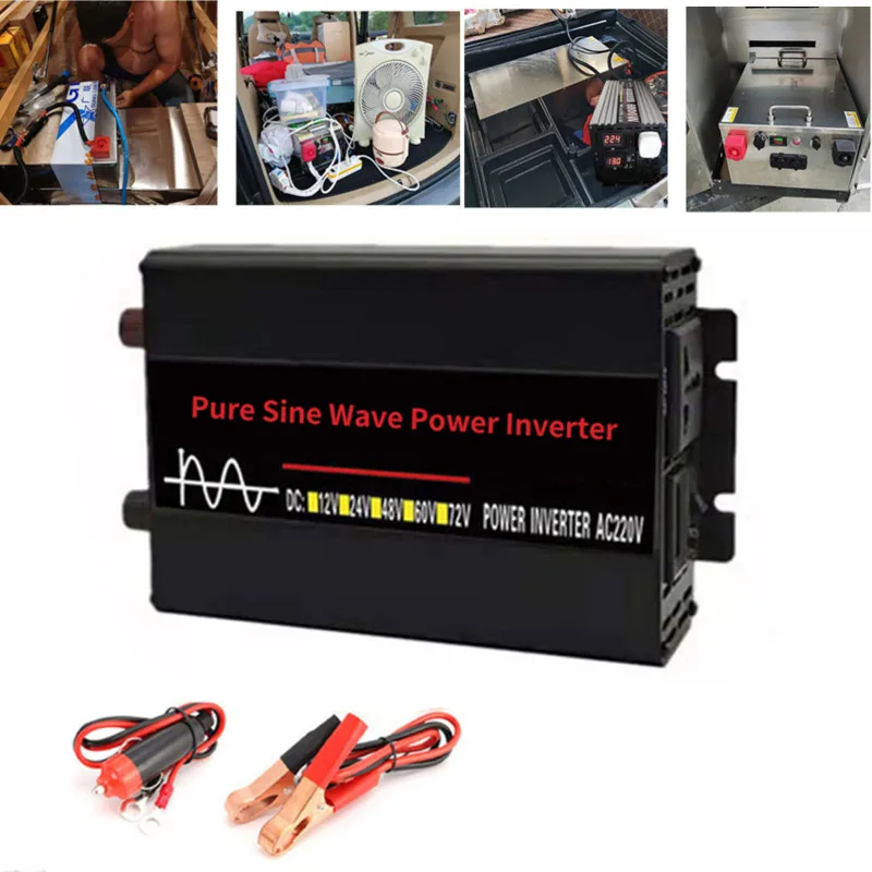 

Power Inverter 3000W 5000W 8000W DC 12v To AC 220V Transformer Universal Inverter With LED Display Voltage Converter For Home