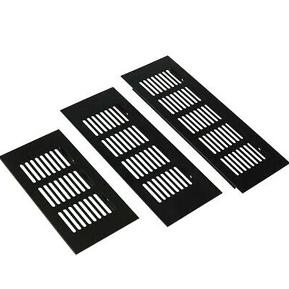 

Air Vent Grille Aluminum Alloy Black Alloy Rectangular Air Vent Grille Ventilation Cover For Cabinets Wardrobes Cupboard Parts