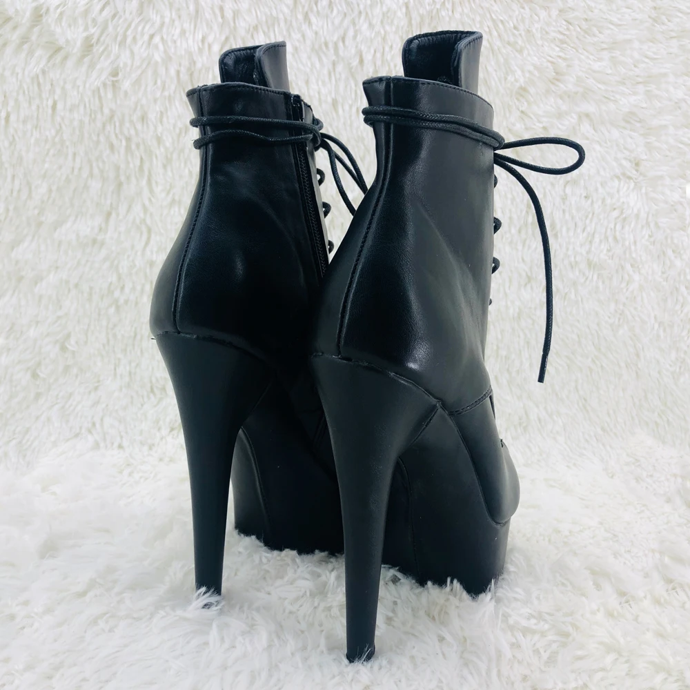Leecabe 15CM/6Inches PU upper High Heel platform Boots open toe  Pole Dance boot