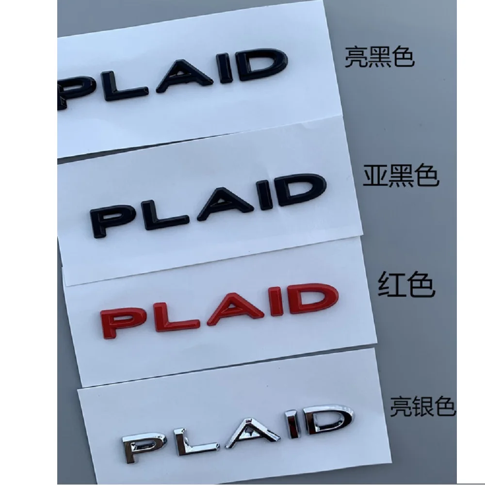 

Chrome Black Red Trunk Letters PLAID Emblems Badges for Tesla MODEL 3 S Y X