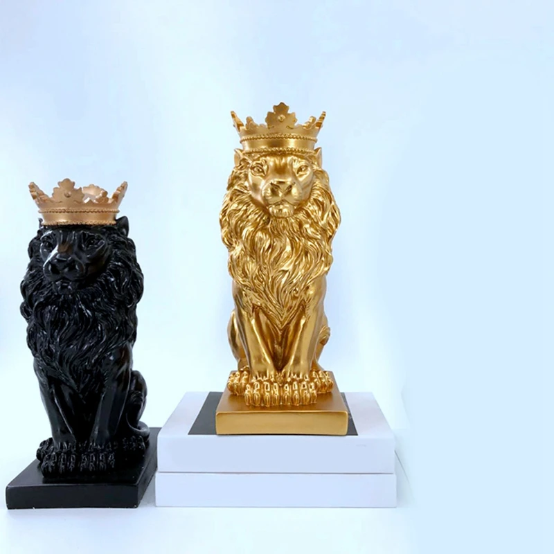 2 шт. статуя в виде короны и льва для дома офиса