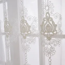 Rideau de fenêtre en dentelle blanche brodée, léger, de luxe, Style européen et américain, pour salon, salle à manger et chambre à coucher  (2)