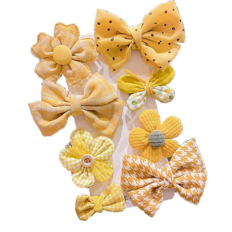 

Kids Cute Floral Children Hair Clips Cotton Fabric Big Bow Hair Clips Hairpin for Girls Boutique Quality Hair Accessories