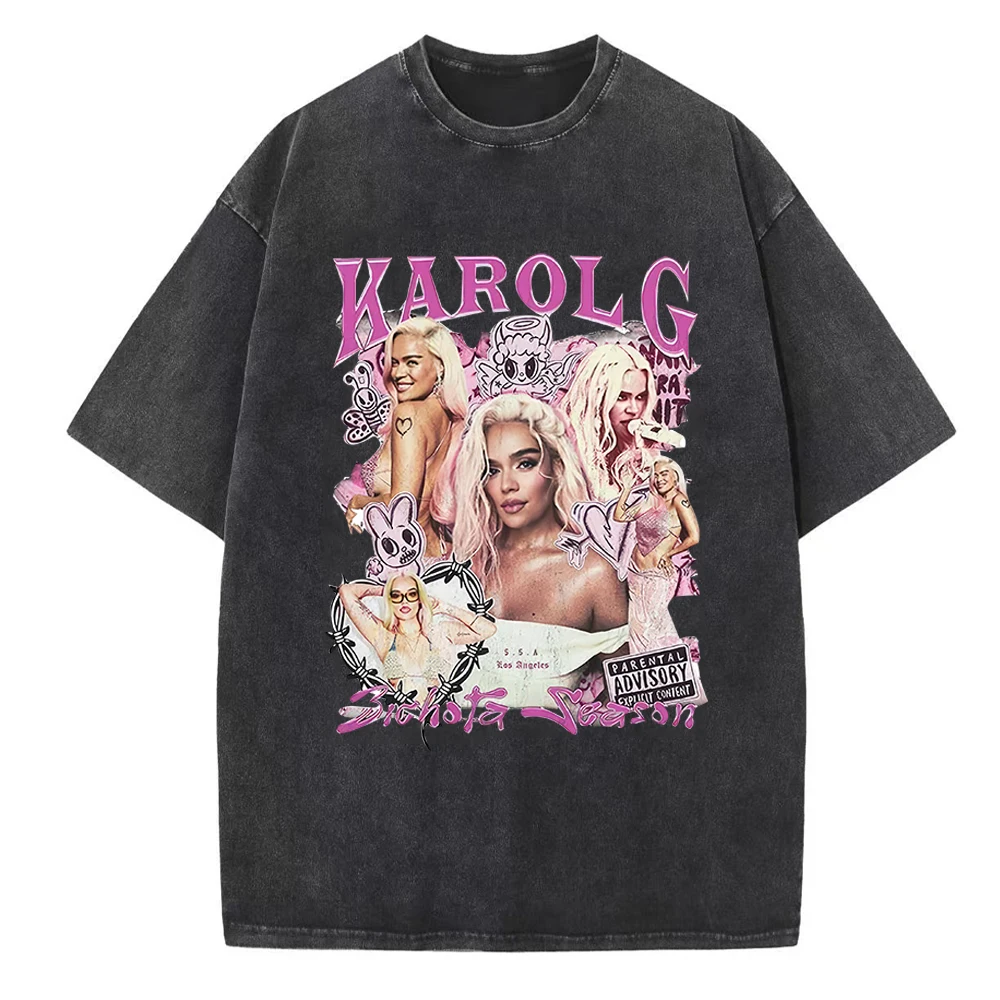 Горячая футболка Manana Sera Bonito Karol G Merch 2024 винтажная потертая женская хлопковая