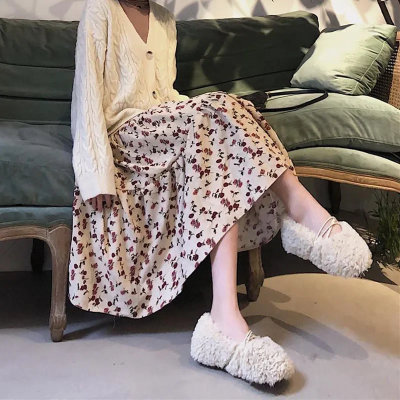 Lucyever осенне-зимние длинные юбки с высокой талией женская элегантная юбка-миди