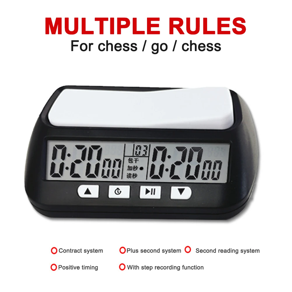 Reloj de ajedrez electrónico deportivo Digital profesional, I-GO de competición de juego de mesa, cuenta arriba abajo, temporizador de alarma
