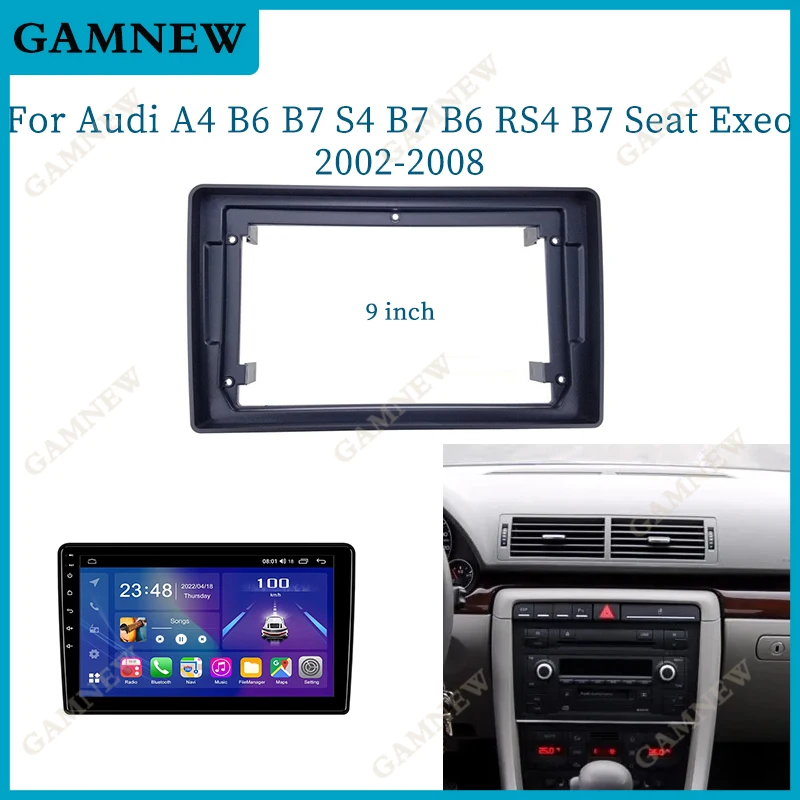 

9 Inch Car Fascia Frame Adapter Canbus Box Decoder Android Radio Dash Fitting Panel Kit For Audi A4 B7 S4 RS4 B6 Seat Exeo