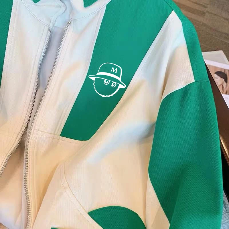 2022 Street Women Golf Printed Baseball Uniform Cotton Bomber Jacket Women Winter Loose All-match Casual Zipper Golf Jacket