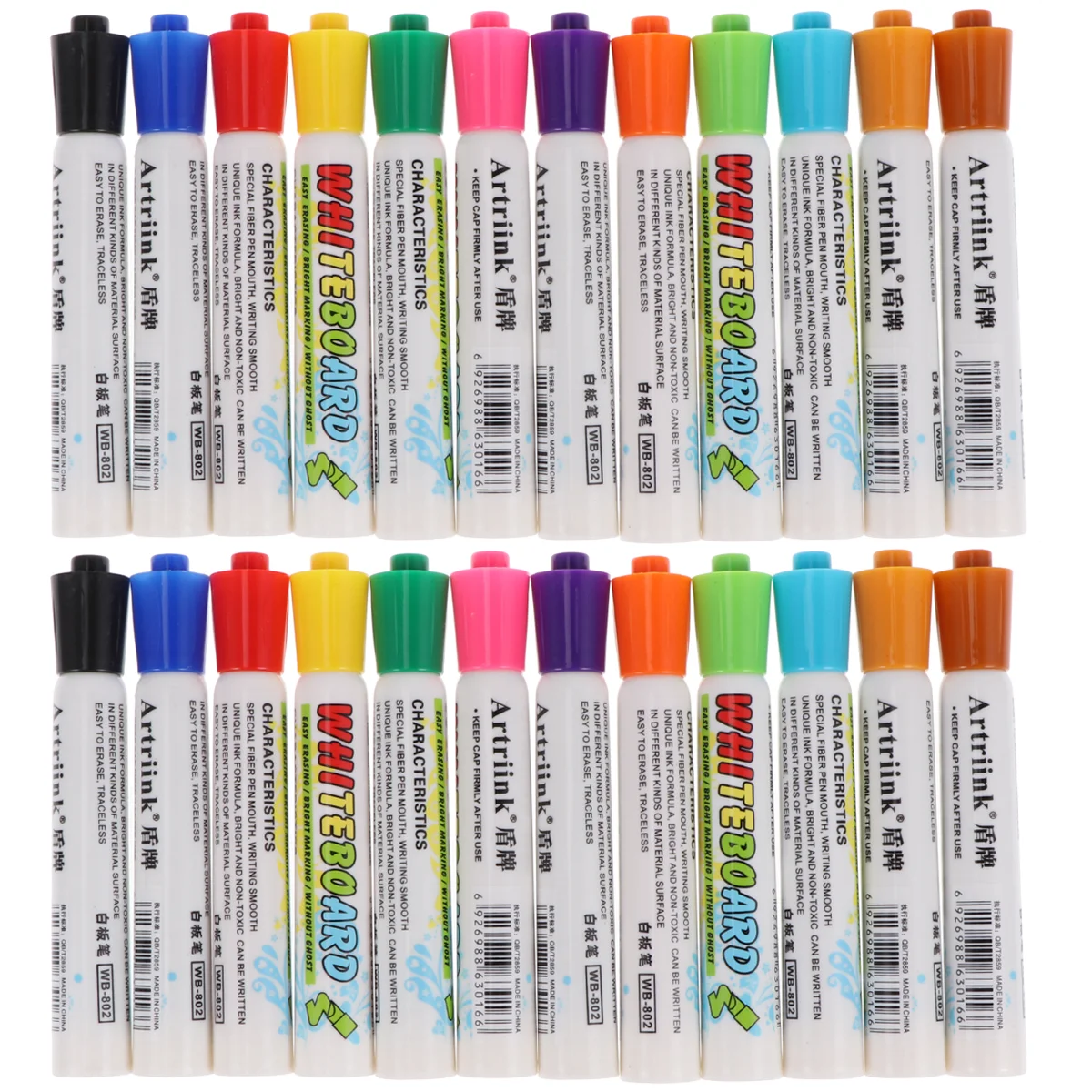 

2 Boxes/24PCS Colorful Practical Dry Erase Markers Erasable Marker Pens Whiteboard Markers for Whiteboard School Office