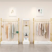 clothing store display rack floor standing womens clothing store hanging shelf display rack european gold combination clothes