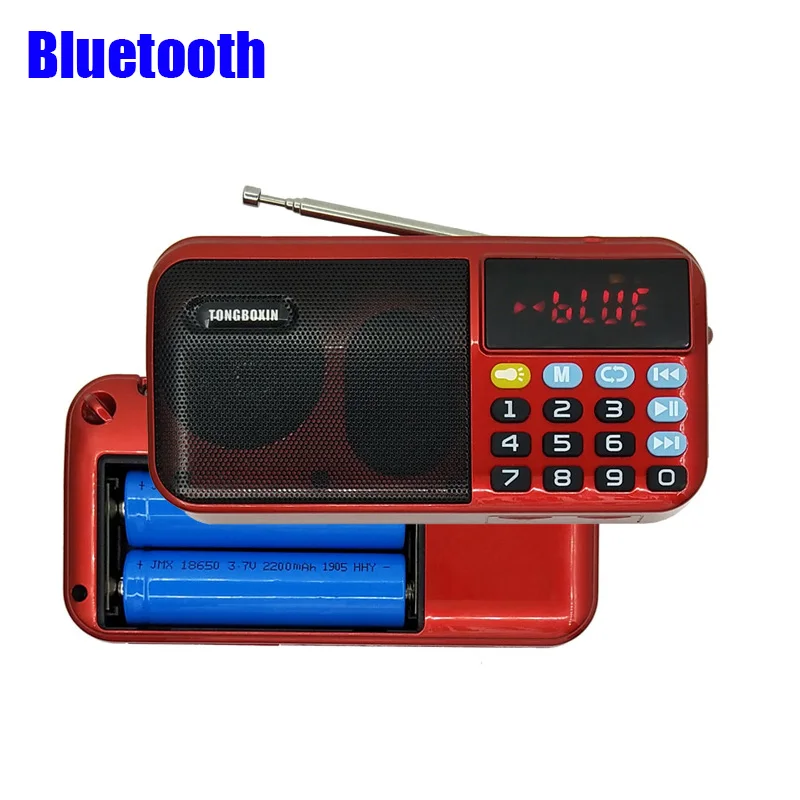 Фото C 803 Портативный Bluetooth-динамик FM-радиоприемник USB TF MP3-плеер со светодиодным фонариком Поддержка 2 перезаряжаемых батарей 18650 №1