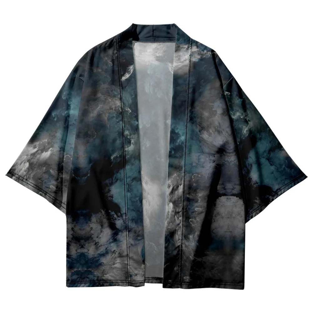 

Kimono 2022 Traditional Blouse Haori Obi Fashion Streetwear Tie-dye Summer Beach Yukata Cardigan Women Japanese Style Shirts