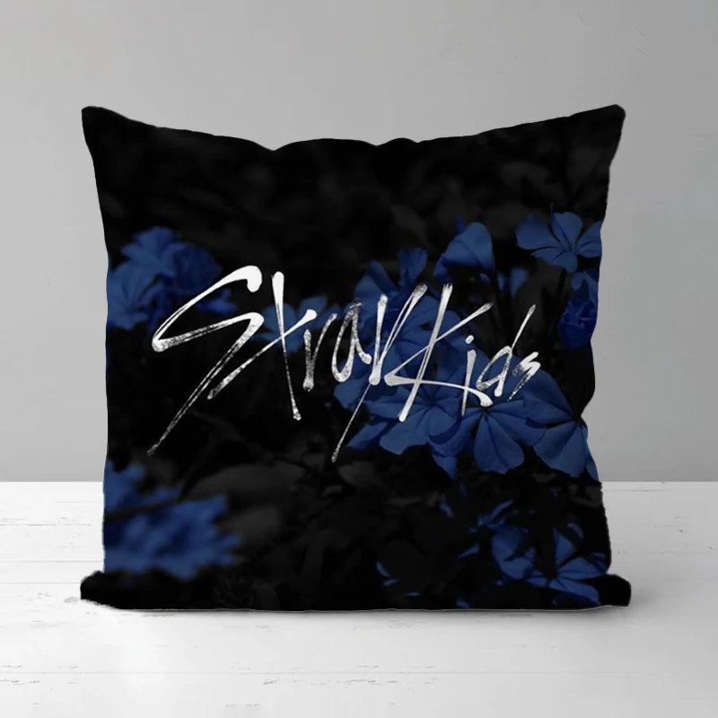 

Pillow Cover Duplex Printing Cushion Covers Kpop Pillowcase Stray Kids Decorative Pillows for Bed Short Plush Cushions Sofa Home
