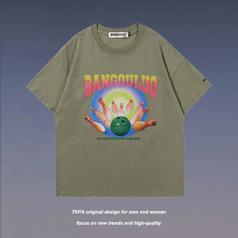 

2022 Summer T-Shirt Men Streetwear Retro New Cotton Print Half Sleeve T-shirts Harajuku Hip Hop Casual Oversized Tops Couples