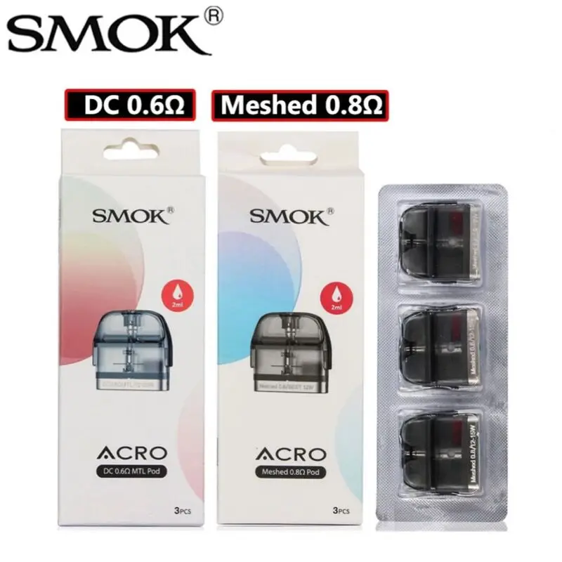 

Original SMOK ACRO Pod Cartridges Coils Head Heater Evaporator E Cigarette Vape Atomizer Tank Pods ACRO Kit Accessories