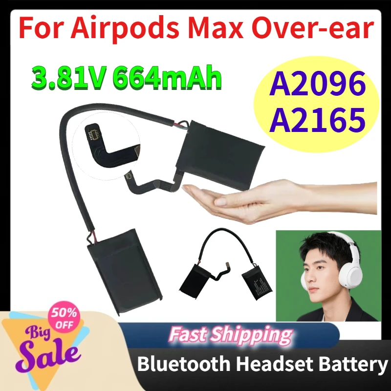 Фото Аккумулятор 3.81V 664mAh A2096 A2165 для замены в наушниках Apple AirPods Max, для Bluetooth-гарнитуры AirPods Max №1