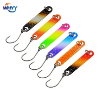 whyy 6pcslot iron stick ice fishing spoon 4cm 2g colorful metal sequin spoon trout swim bait pesca fishing tackle