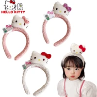 new kawaii sanrios plush hair hoop cute hellow kittys cartoon anime children hair accessories toys for childrens birthday gifts
