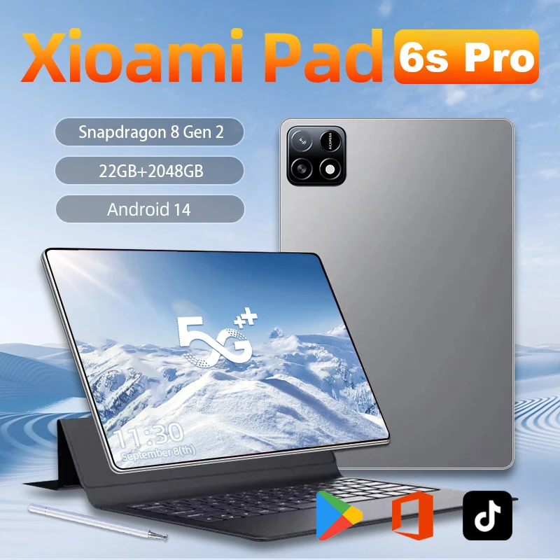 2024 НОВЫЙ оригинальный планшет MI Pad 6S Pro 11 дюймов Snapdrago 8gen2 HD 4K Android 14 22 ГБ + 2 ТБ 12000 мАч