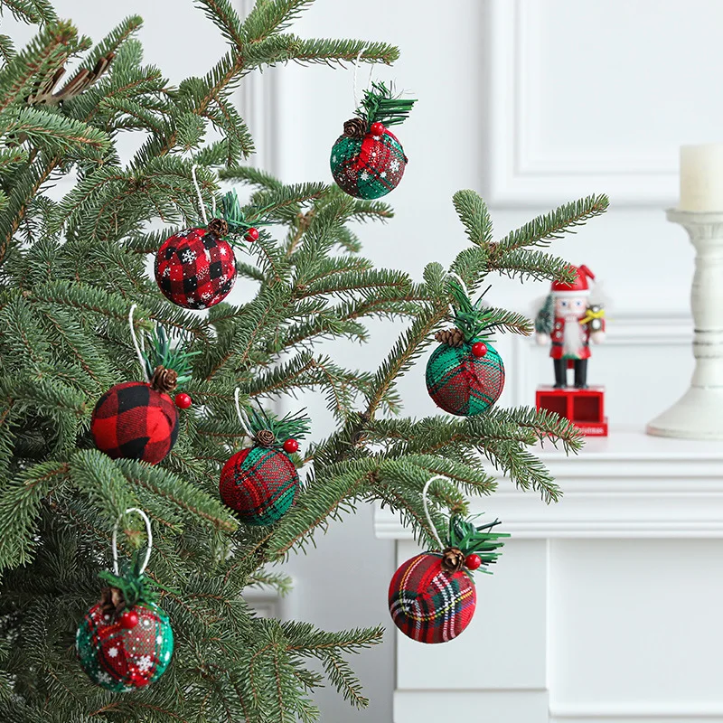 

4 шт. 6 см Подвеска в виде рождественского шара, имитация сосны, игла, искусственный Шар из пенопласта, украшения для дома, рождественской елки, рождественские украшения