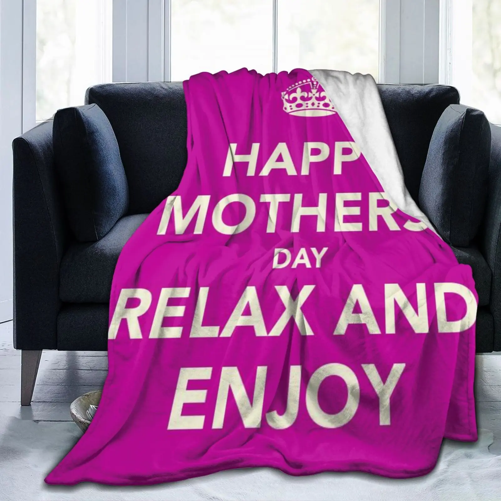 

Flannel Bed Blanket Soft Warm Sheet Sofa Towel Quilt Rose Red Mother's Day Gift For Mom Wishes Theme 60*80 Inch INS Wind