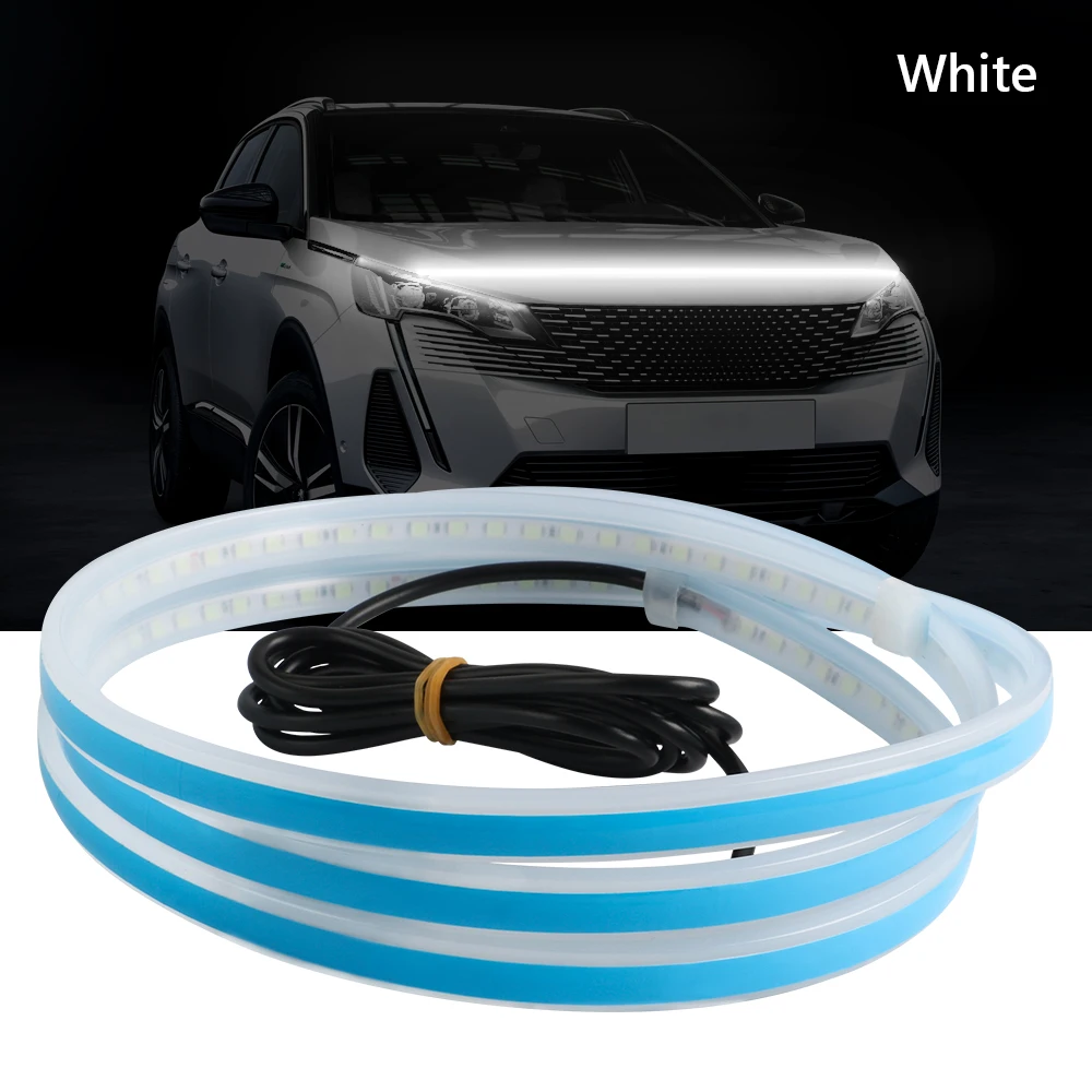 150cm 180cm Led Car Hood Lights Strip Universal Engine Hood Guide Decorative Light Bar Auto Headlights Car Daytime Running Light