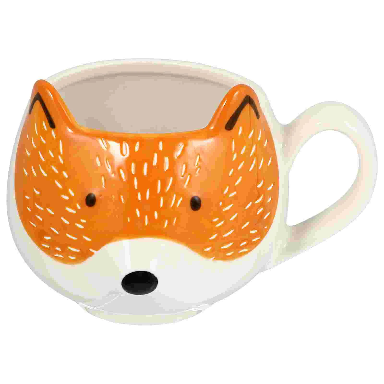 

Cup Coffee Mug Drinkingmugs Milkceramic Forhandle Animal Tea Shape Fox Design