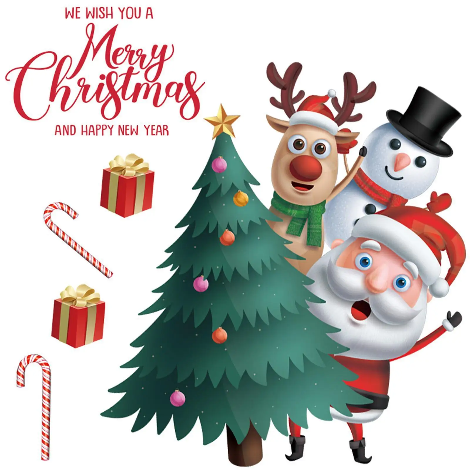 

Christmas Window Stickers Merry Christmas Decorations For Home Christmas Wall Sticker Kids Room Wall Decals New Year Stickers