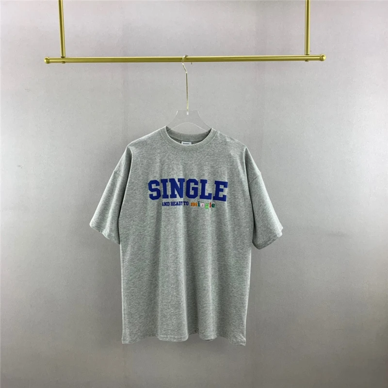 

Good Quality Vetements SINGLE Fashion T Shirt Men 1:1 Ready To Mingle Vetements Women Tee Limited Edition Tops VTM Men Clothing