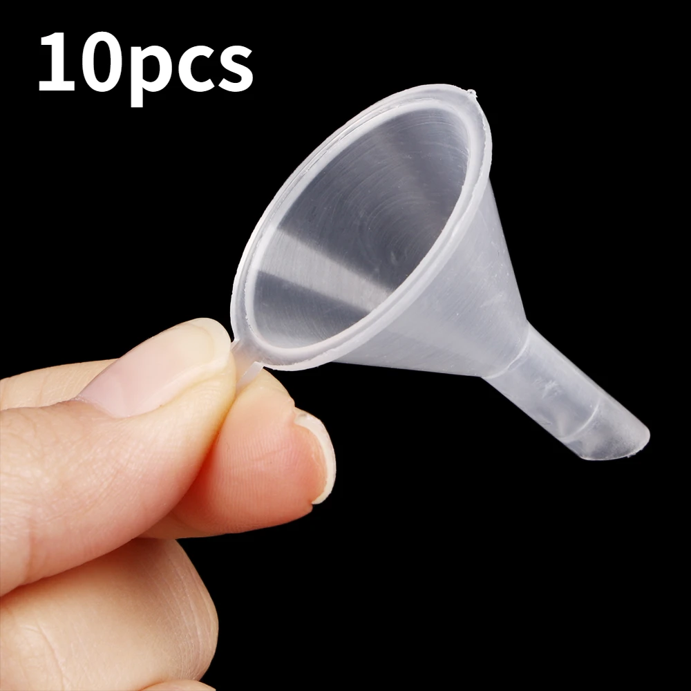 10Pcs/Lot Plastic Transparent Small Funnels Kitchen Oil Sauce Dispensing Funnel Perfume Diffuser Liquid Bottle Dispensing Tools