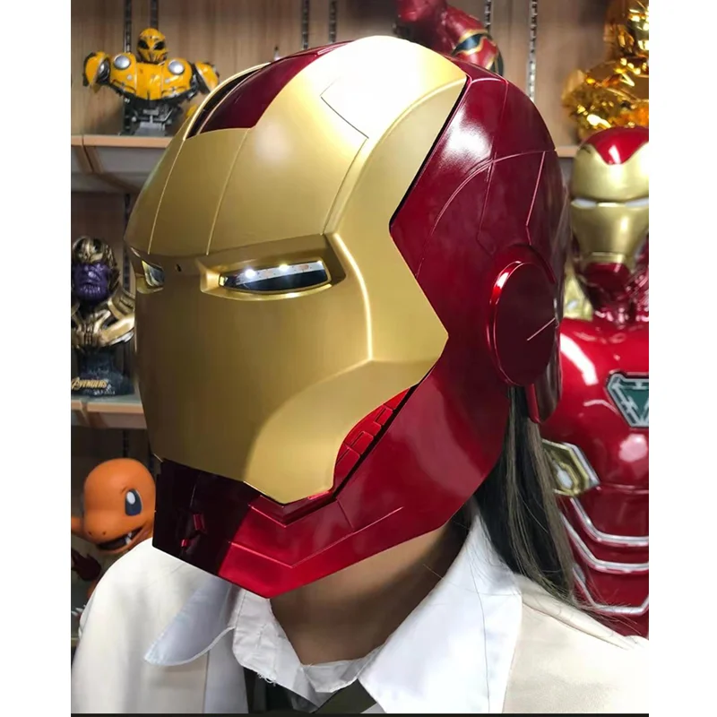 

2023 Marvel Avengers 1:1 Iron Man Helmet Cosplay Light Led Ironman Mask Pvc Action Figure Model Toys Child Adult Christmas Gift