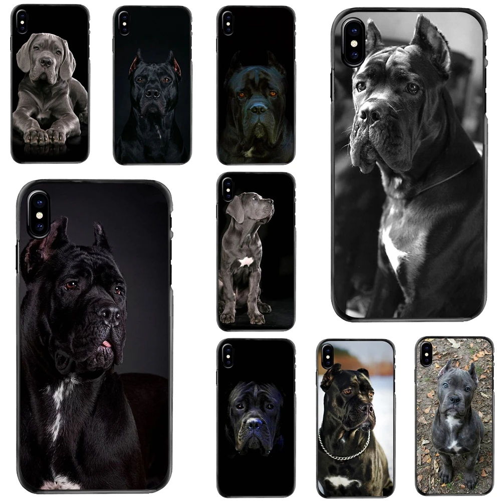 

For Apple iPhone 11 12 13 14 Pro MAX Mini 5 5S SE 6 6S 7 8 Plus 10 X XR XS Italian dogs Cane Corso mastiff Hard Phone Cover Case