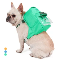 fashion cute dog backpack adjustable large capacity dog harness outdoor travel big pocket waterproof for small medium dogs walk