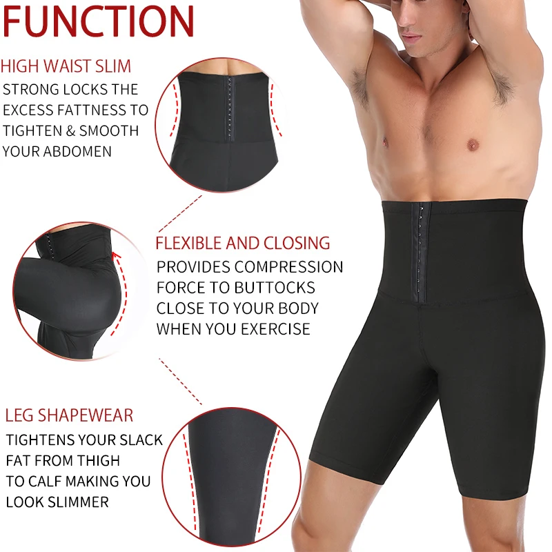 Slimming Body Shaper Men Tummy Control Shorts Lose Weight Man Thermal Sauna Sweat Half Pants Burns Fat Abdomen Reducer Fitness