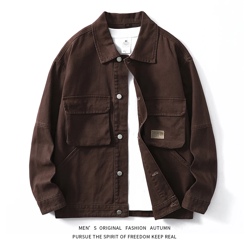 Куртка мужская джинсовая в американском стиле красивая модная рабочая одежда