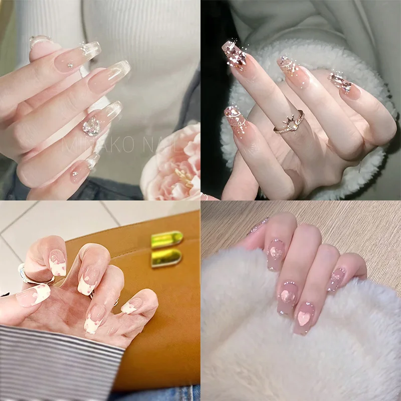 

1set Nail Stickers Hello Kitty Style Anime New Resin Cute Sweet Girl Heart Convenient Detachable Manicure Kawaii Decoration Gift