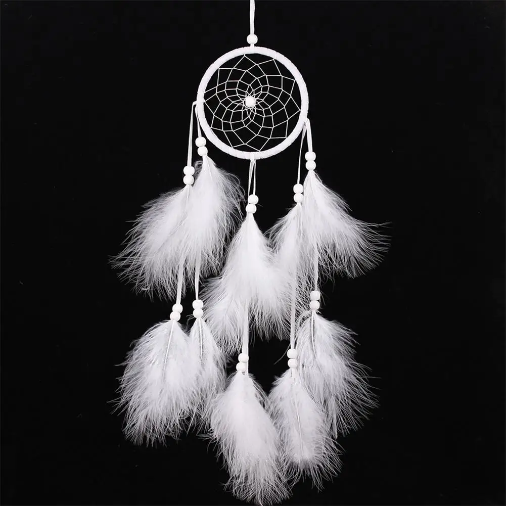 

Wind Chimes Handmade Indian Dream Catcher Net with Feathers 55 Cm Wall Hanging Dreamcatcher Craft Gift Home Decoration