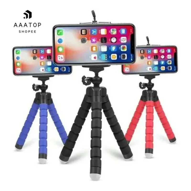 

Mini Suporte Tripe De Mesa Escalavel Para Celular Gira 360º