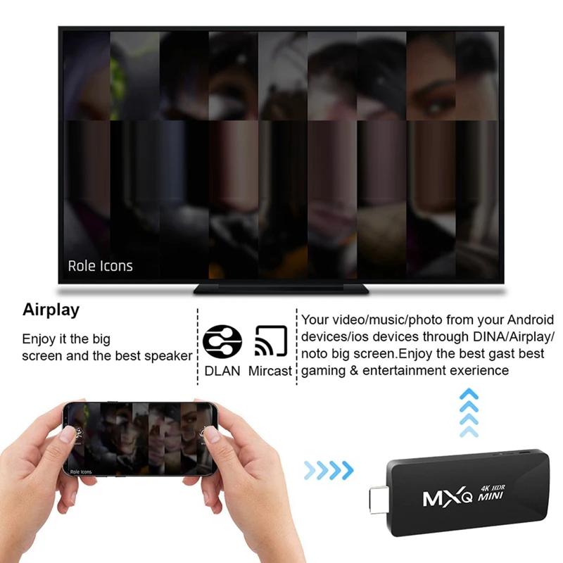 Мини смарт-ТВ Android поддержка 4K HD Play Store 2 4 ГГц Wi-Fi ТВ-флешка H.265 набор медиаплееров