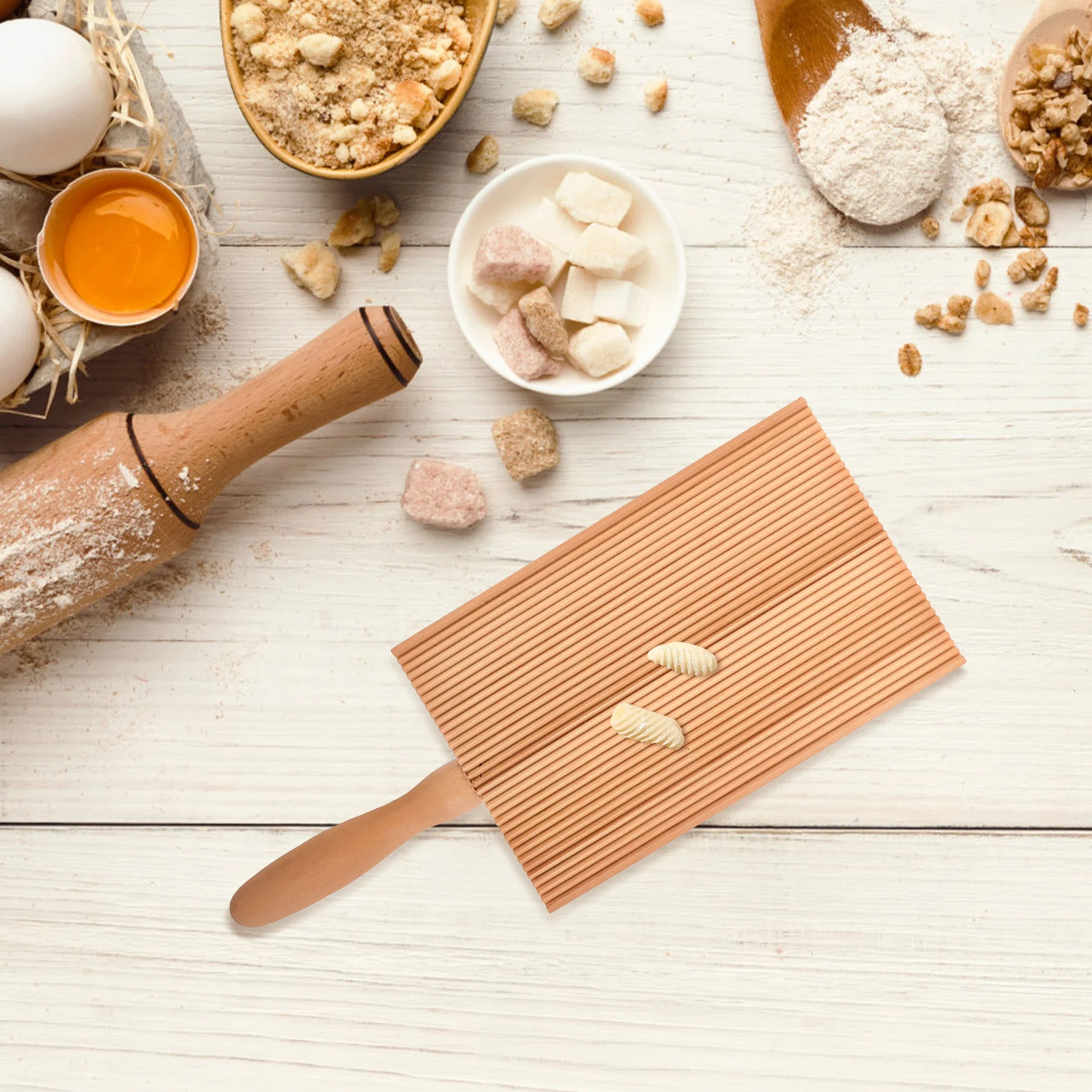 Spaghetti Pasta Noodle Rubbing Board Gnocchi Solid Wood Making Tools Khaki Maker Kitchen