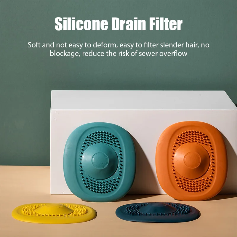

Фильтр для волос, Силиконовый Фильтр для раковины, антиблокирующий сливной фильтр, Сливная крышка для душа, кухни, пола, дезодорирующая проб...